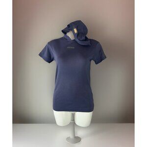 The Pakme Mariner Surfing Women's Medium Purple Hooded Training Top Short Sleeve